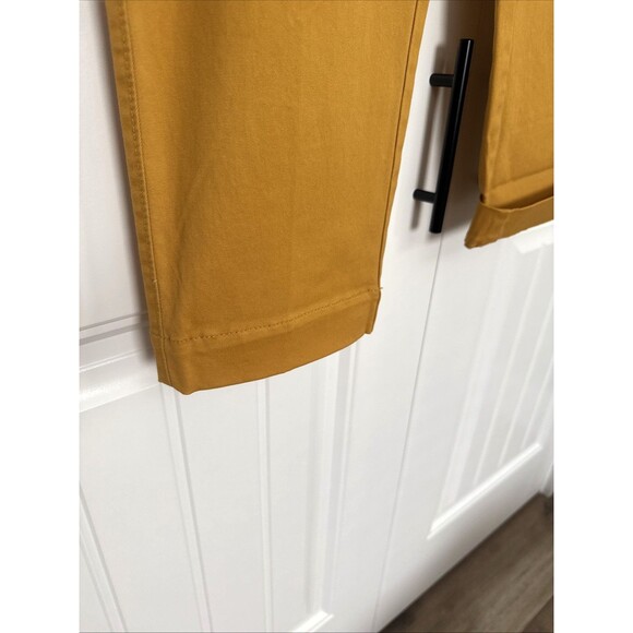 NWT Womens Lands End Cropped Straight Leg Pants Mustard Stretch Preppy Dressy 14 - Picture 4 of 12